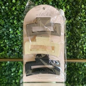 Ettika Hair Claw Clip Set | Hair Clips | NEW | Neutral | Modern Tan Black Ivory